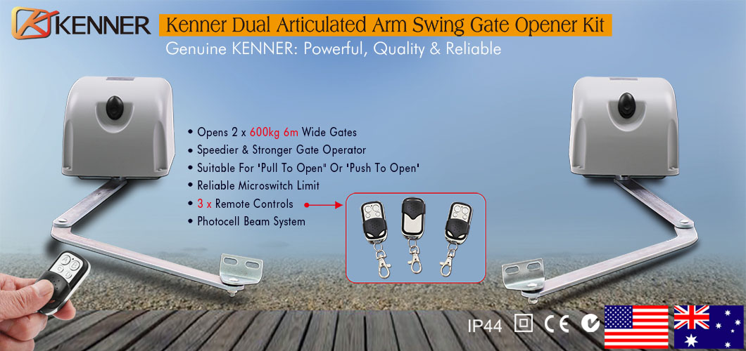 Details About Kenner Double Articulated Arm Automatic Motor Swing Gate Opener Operator 1200kg